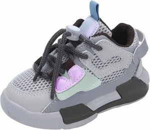 1 to 11 Years Toddler Kids Sports Shoes Lace-up Breathable Outdoor School Trainers Basketball Little Girls Shoes 4t