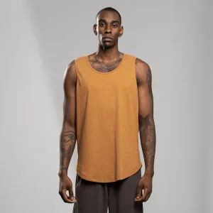 Breeze Breathable Elastic Loose Fit Orange Active Tank Top