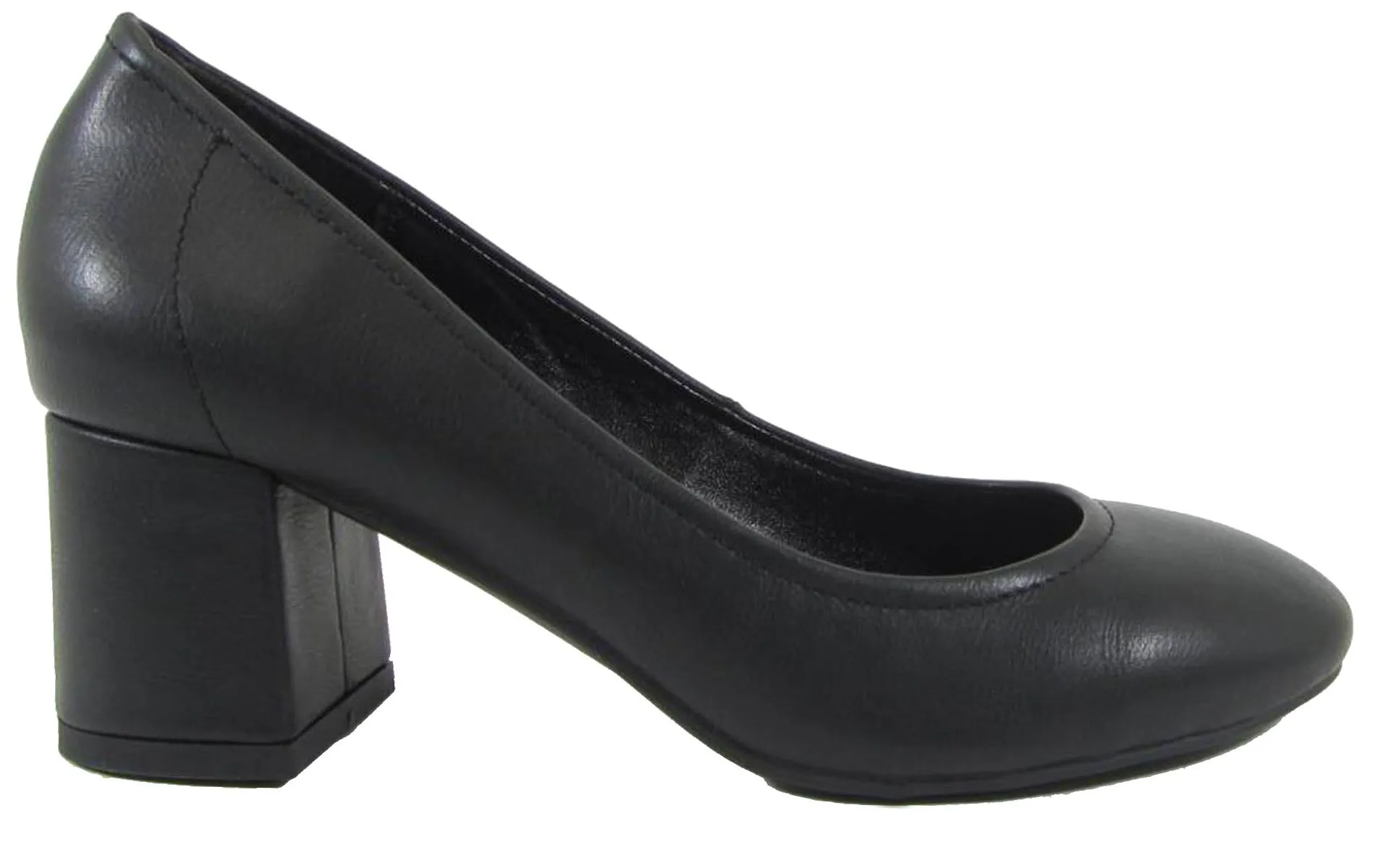 City Classified Women's Round Closed Toe Chunky Block Heel Pump