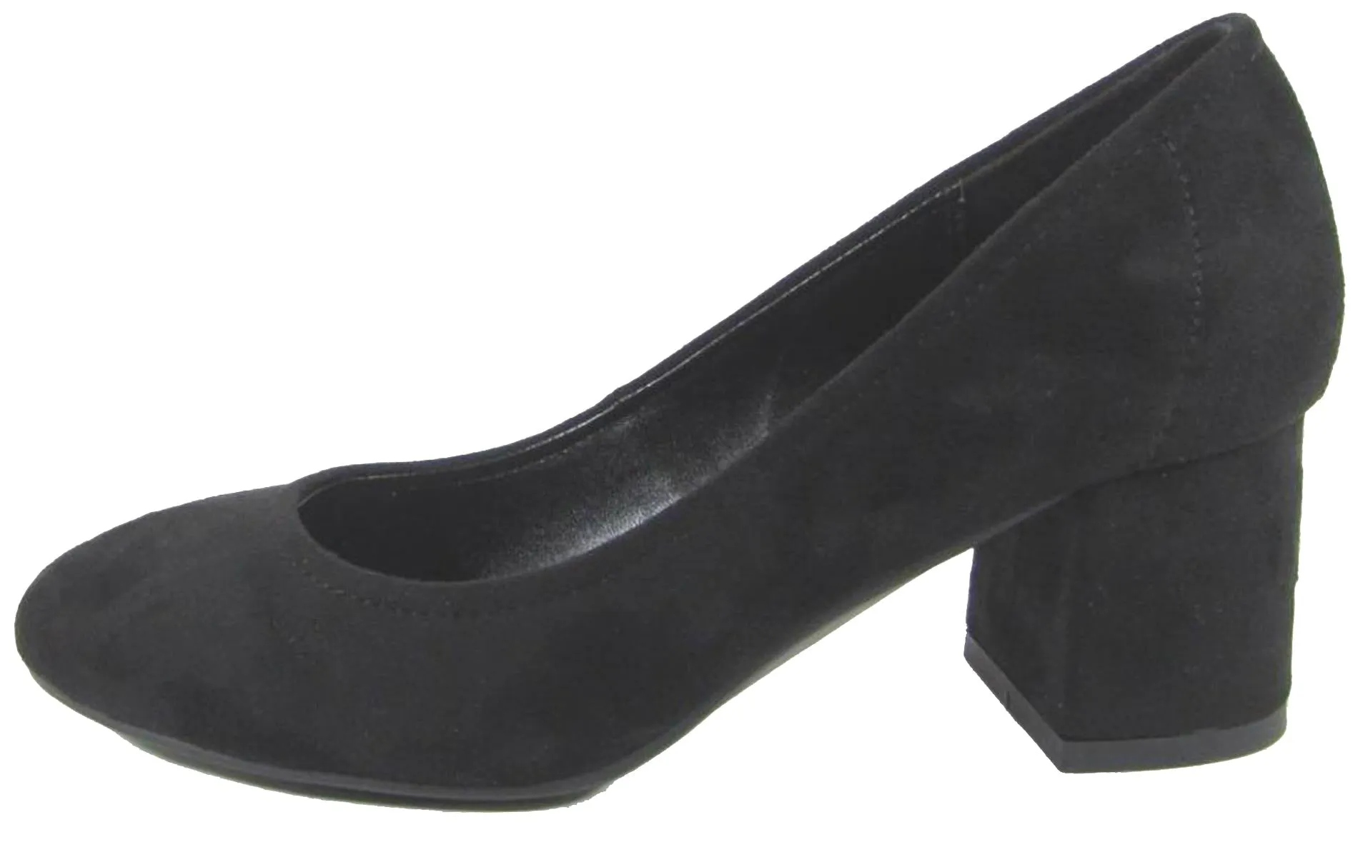 City Classified Women's Round Closed Toe Chunky Block Heel Pump