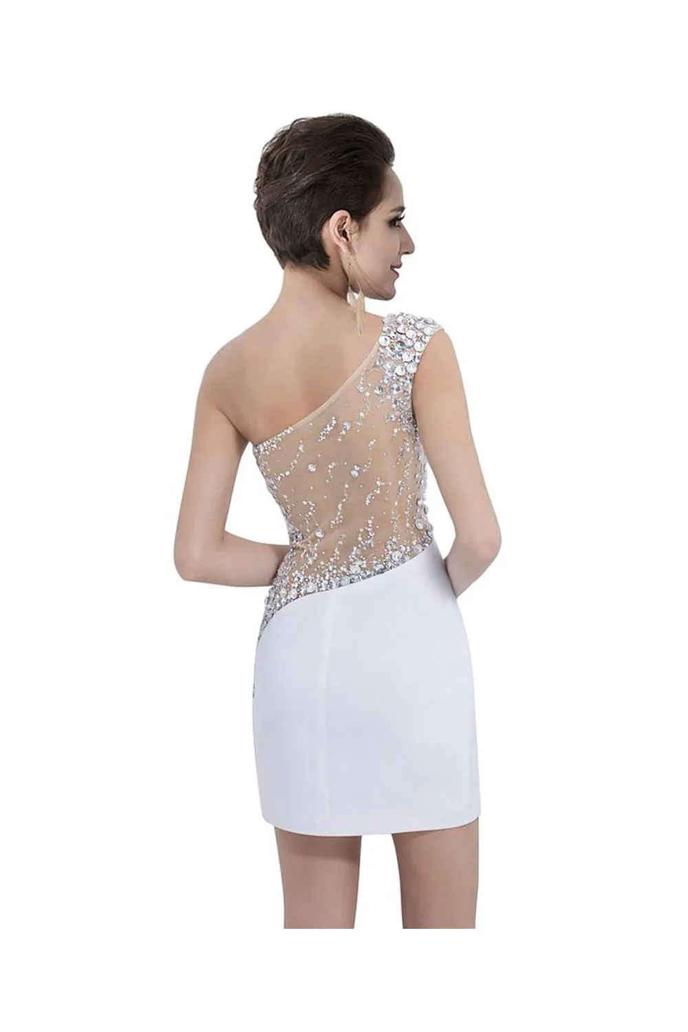 Elegant White Beading Short Simple Handmade Homecoming Dresses K134