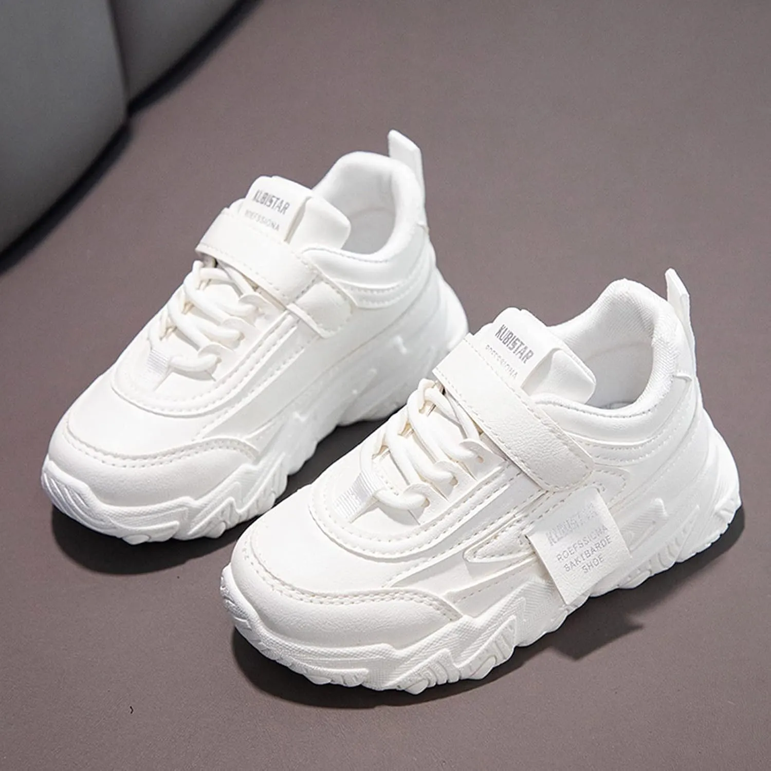 Fashion Teen Girls All Seasons Sports Shoes Girls Solid Flat Thick Sole Non-Slip Hook Sprinkles Running Shoes