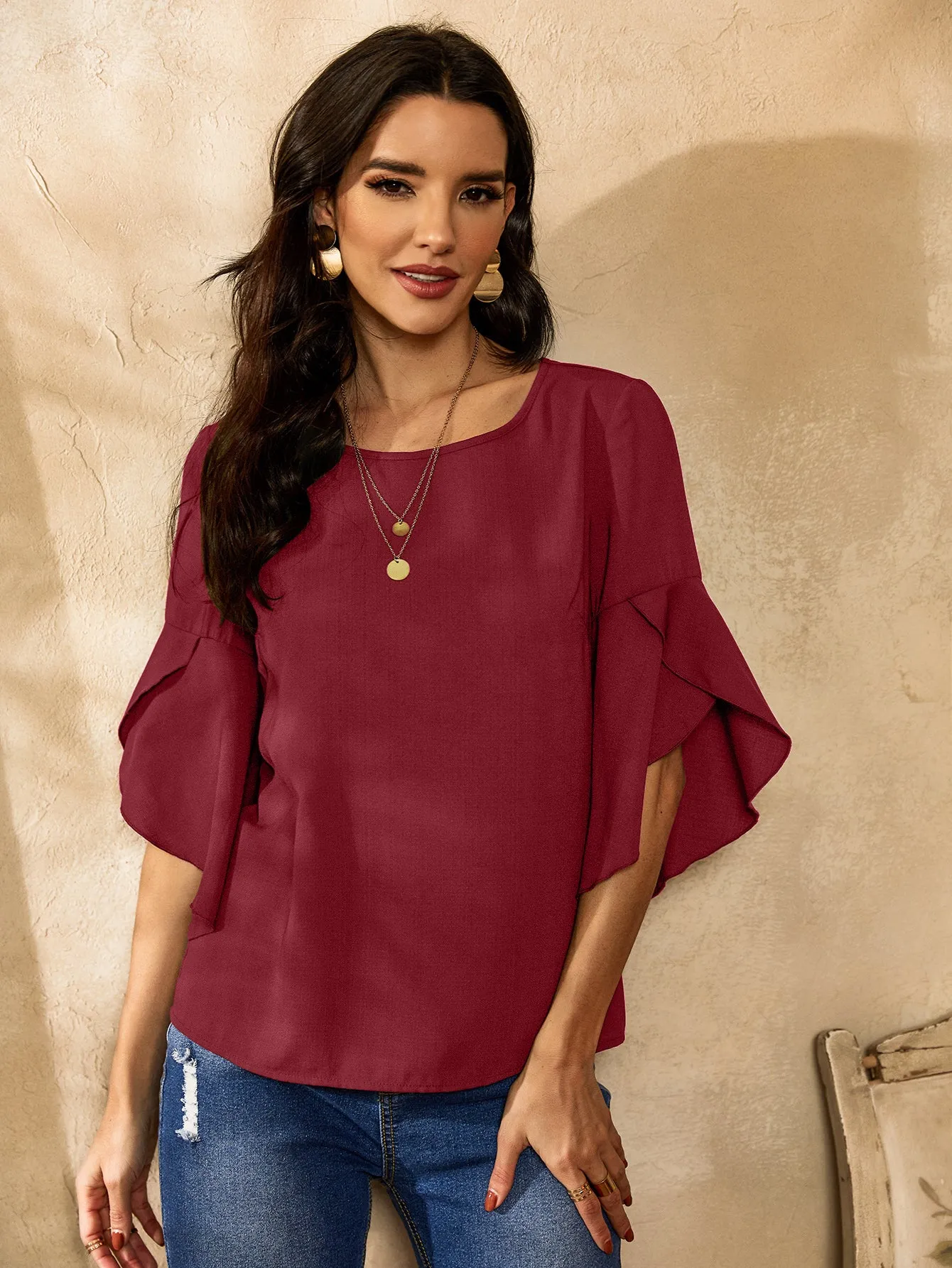 Flared Sleeve Top
