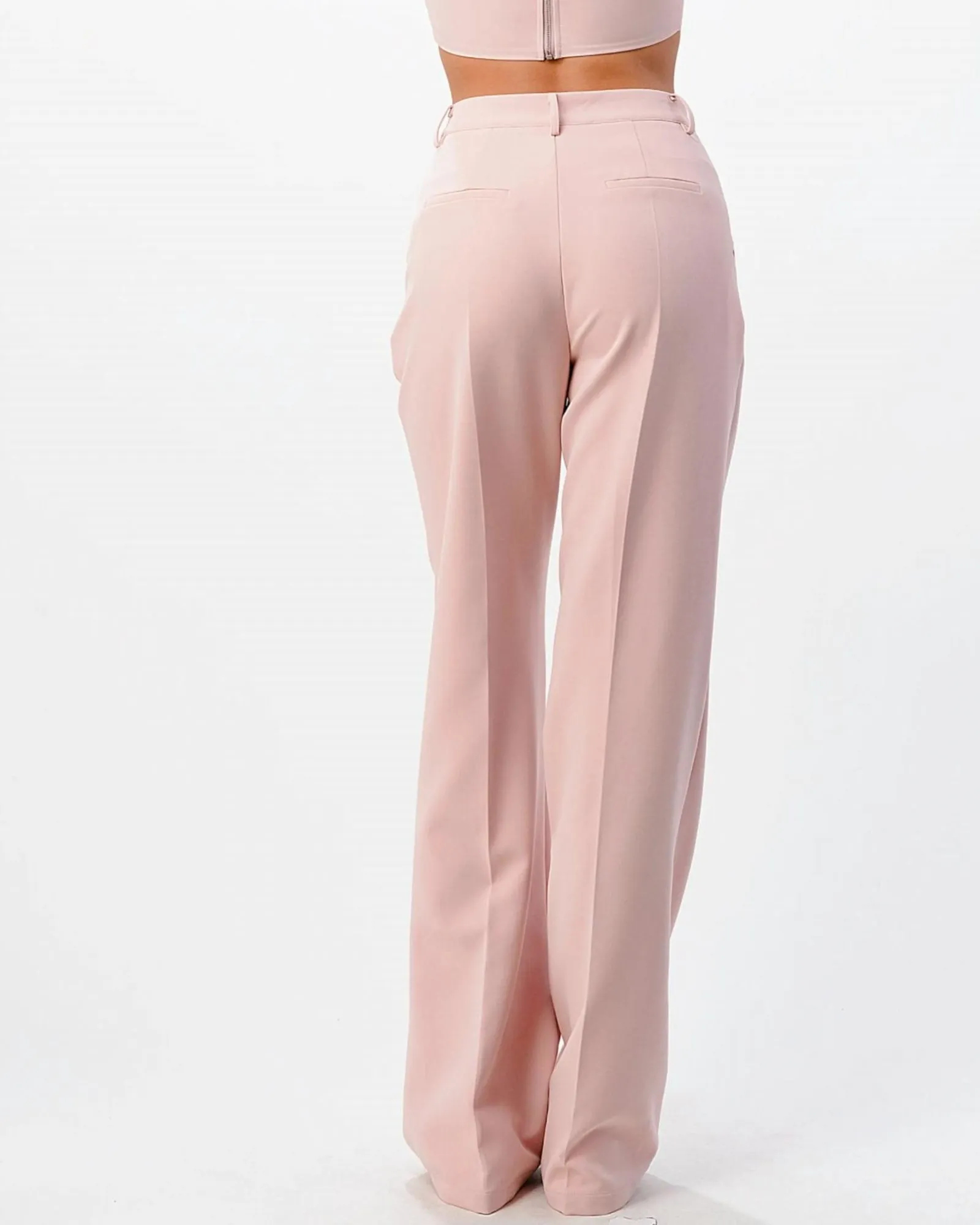 Front Seam Wide Leg Pants in Light Pink | Light Pink