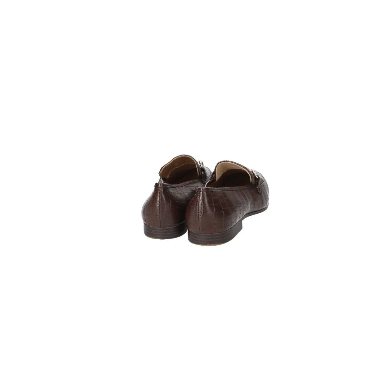 H&M Croc Embossed Loafers Leather Brown Colour For Women