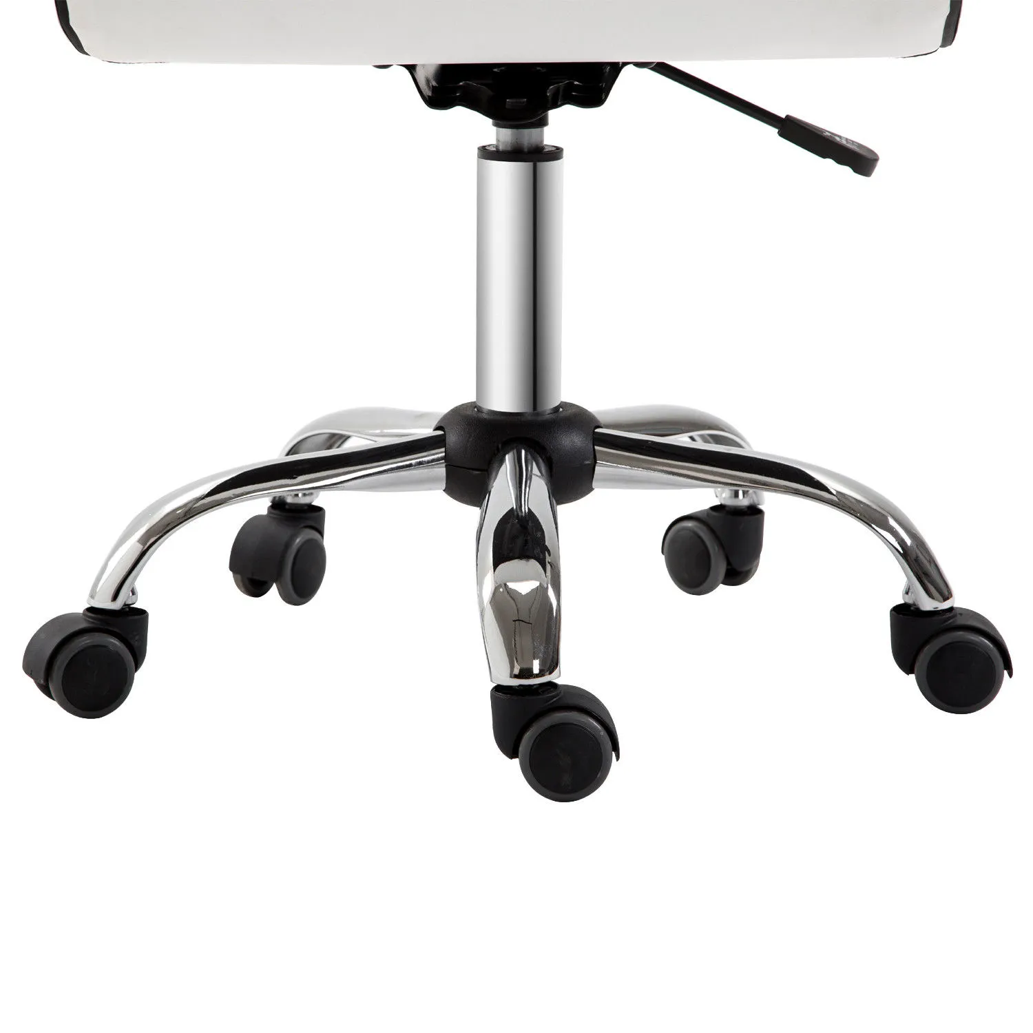 HOMCOM Adjustable Swivel Office Chair - White | Ergonomic PU Leather, Armless Mid-Back, Chrome Base - Perfect for Home Office