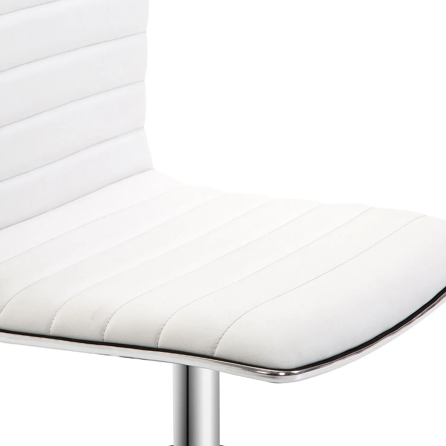 HOMCOM Adjustable Swivel Office Chair - White | Ergonomic PU Leather, Armless Mid-Back, Chrome Base - Perfect for Home Office