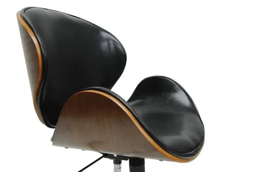 Home Office Bruce Walnut and Black Modern Office Chair