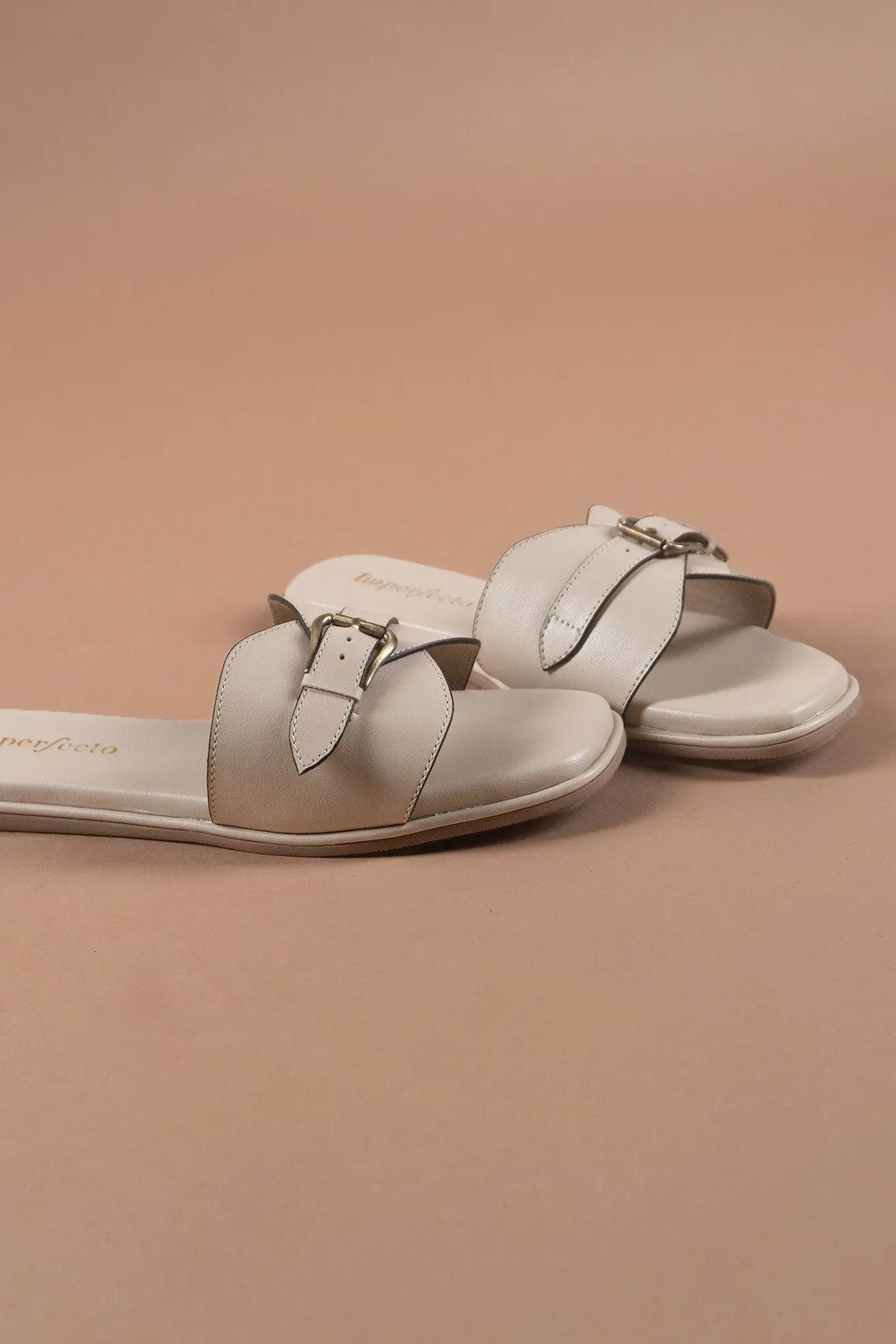 Ivory Chic Buckle Sandals