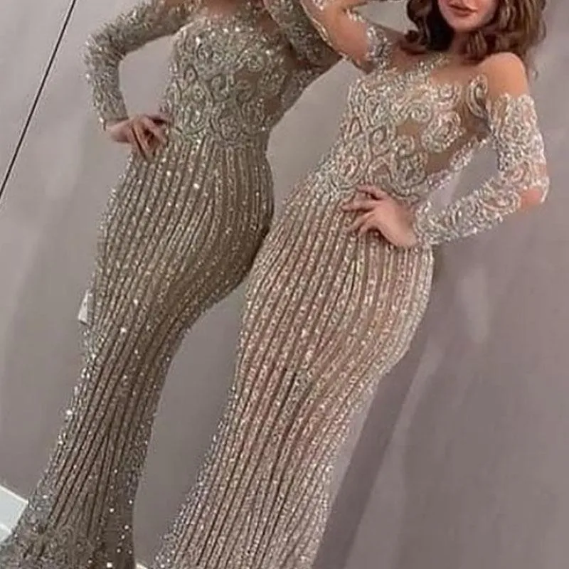 Joskaa Graduation Gift 2024 New Arrival Sexy Prom Dresses Women Long Sleeve Bodycon Cocktail Party Robe Elegant Formal Evening Vestido