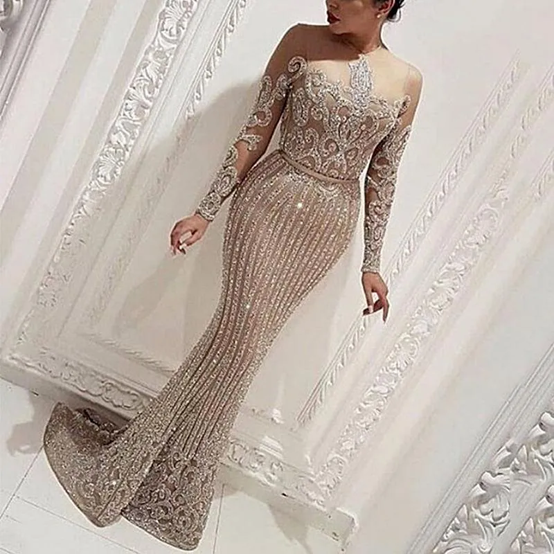 Joskaa Graduation Gift 2024 New Arrival Sexy Prom Dresses Women Long Sleeve Bodycon Cocktail Party Robe Elegant Formal Evening Vestido