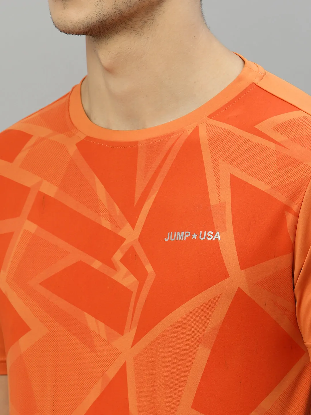 JUMP USA Ultralyte Men Orange Running Rapid Dry T-Shirt