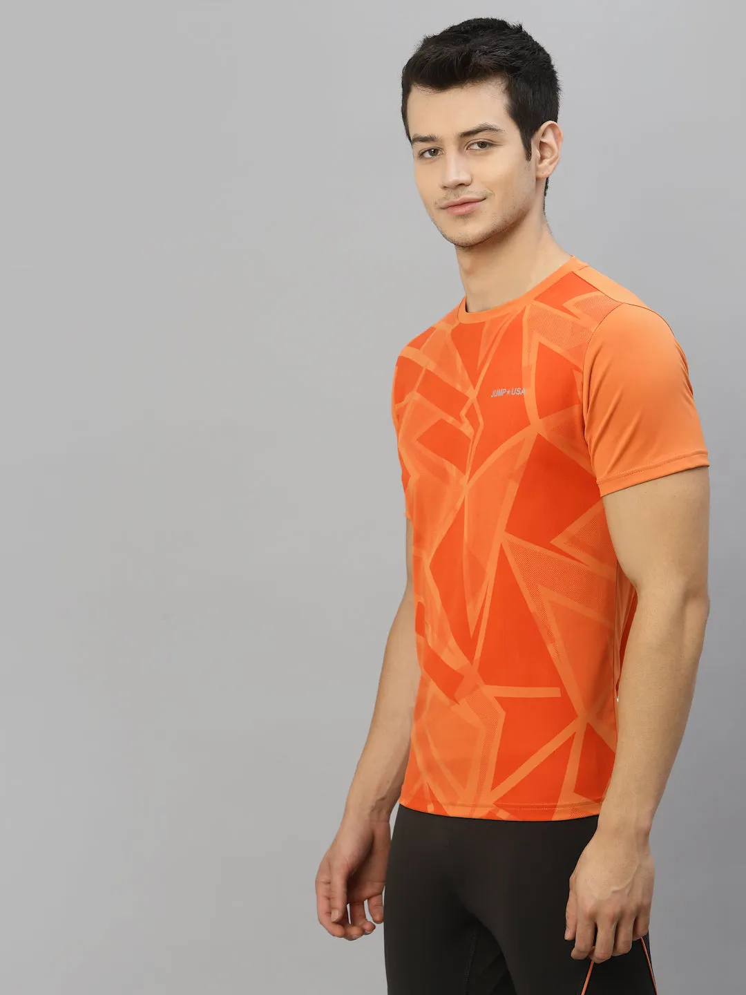 JUMP USA Ultralyte Men Orange Running Rapid Dry T-Shirt