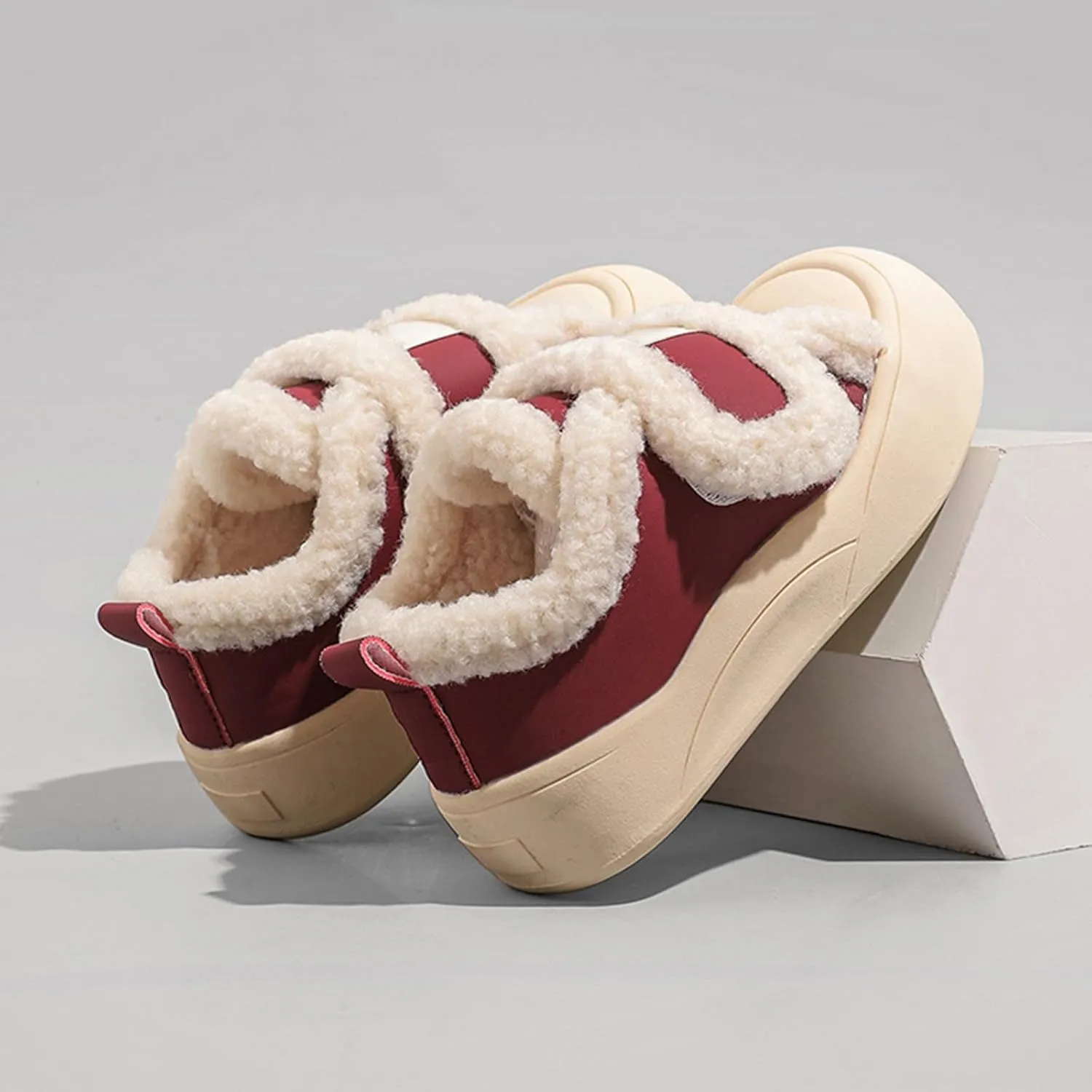 Kids Faux Fr Flat Sneakers Comfortable Fuzzy Warm House Slippers Girls Winter Fleece Cozy Casual Walking Shoes 10 Kids