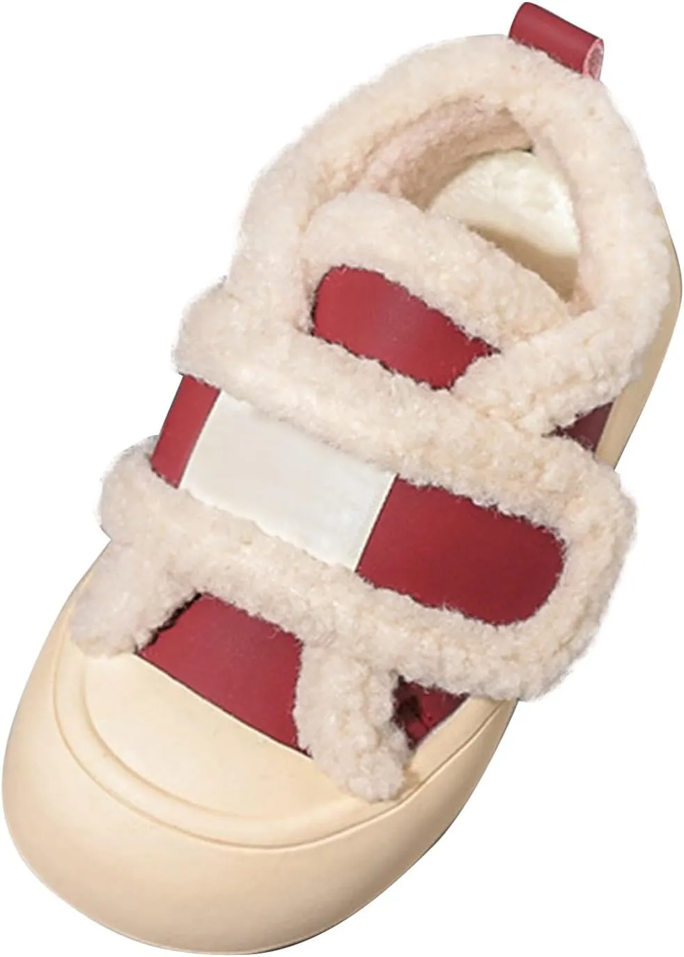 Kids Faux Fr Flat Sneakers Comfortable Fuzzy Warm House Slippers Girls Winter Fleece Cozy Casual Walking Shoes 10 Kids