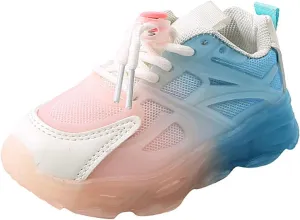 Kids Light Up Shoes Toddler Boys LED Luminous Running Trainers 𝙲artoon Mesh Breathable Sports Walking Sneaker