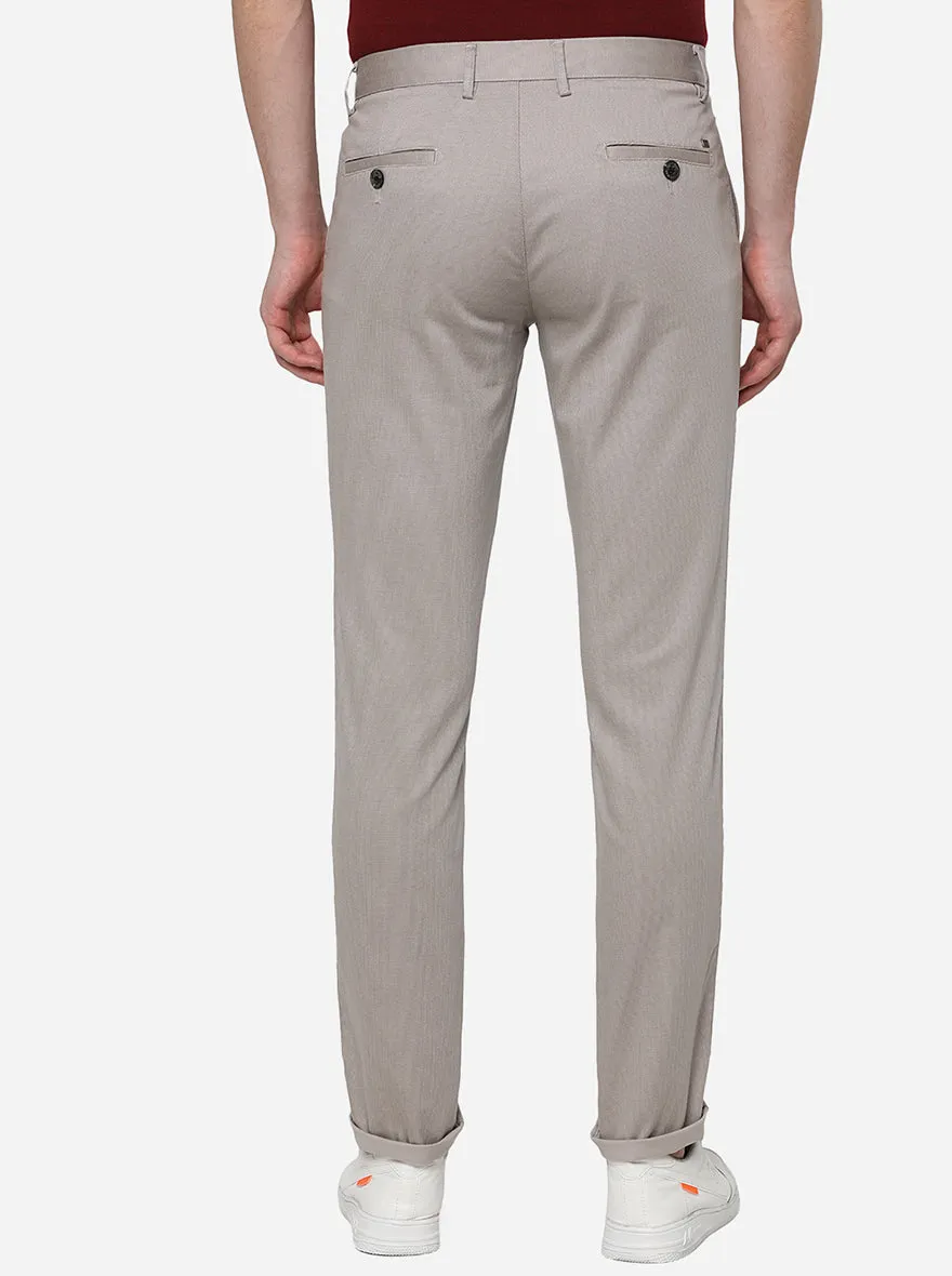 Off-White Checked Uno Fit Casual Trouser | JadeBlue