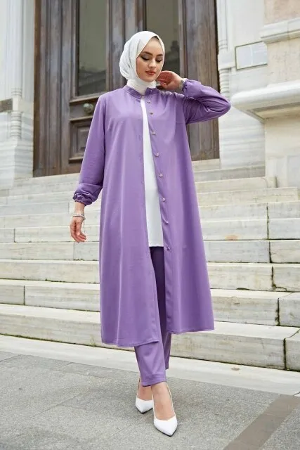 Open Front Abaya Muslimah Office Suit