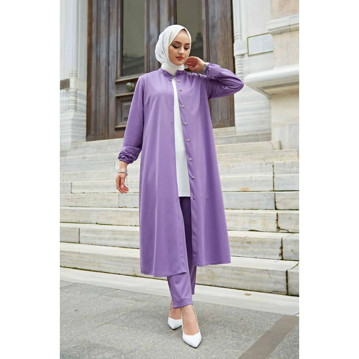 Open Front Abaya Muslimah Office Suit