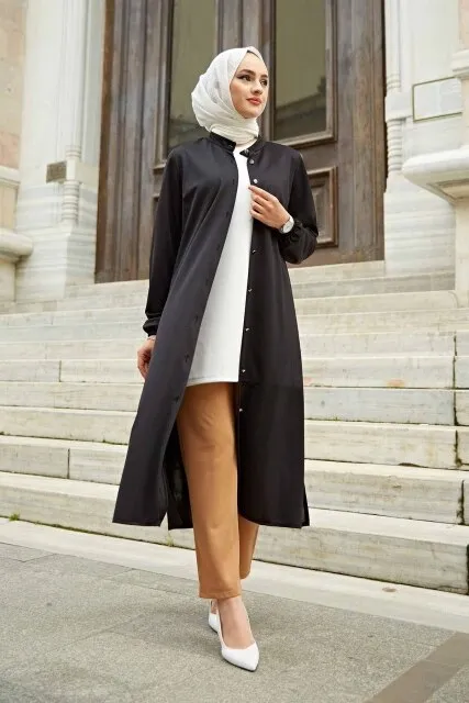 Open Front Abaya Muslimah Office Suit