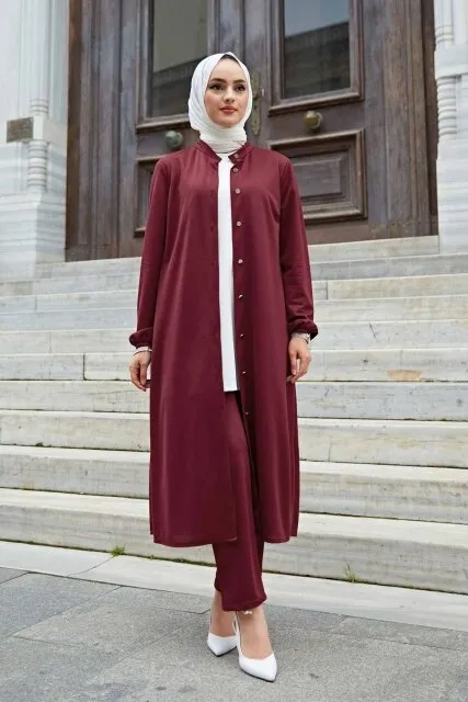 Open Front Abaya Muslimah Office Suit
