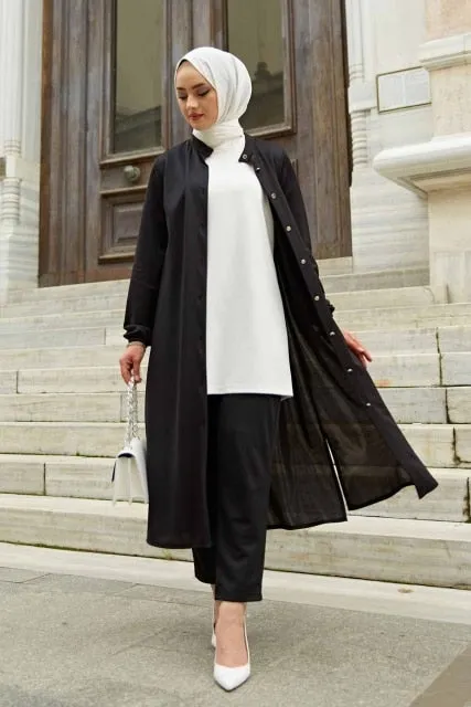 Open Front Abaya Muslimah Office Suit