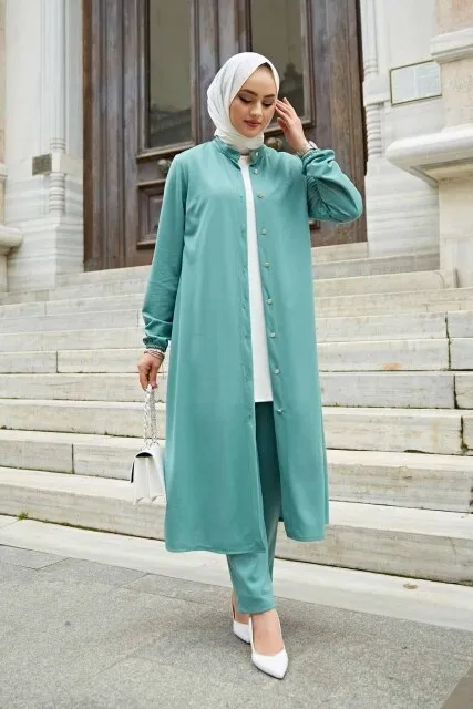Open Front Abaya Muslimah Office Suit