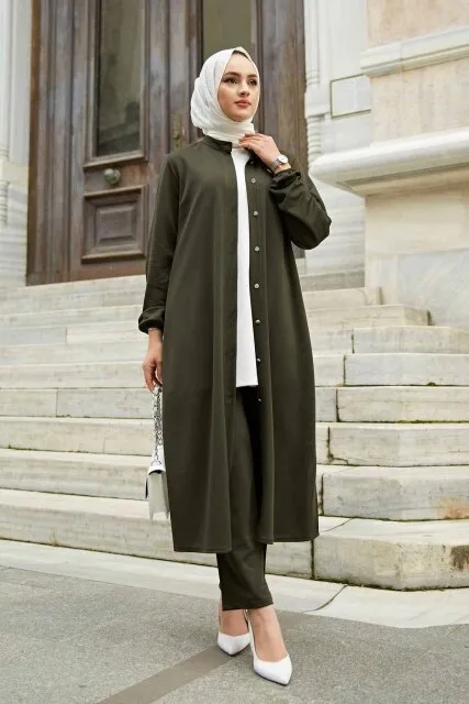 Open Front Abaya Muslimah Office Suit