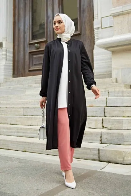 Open Front Abaya Muslimah Office Suit