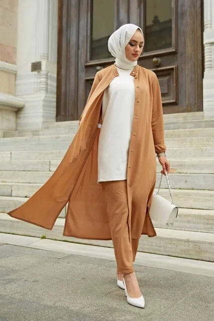 Open Front Abaya Muslimah Office Suit