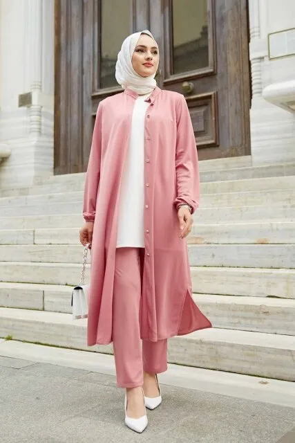 Open Front Abaya Muslimah Office Suit