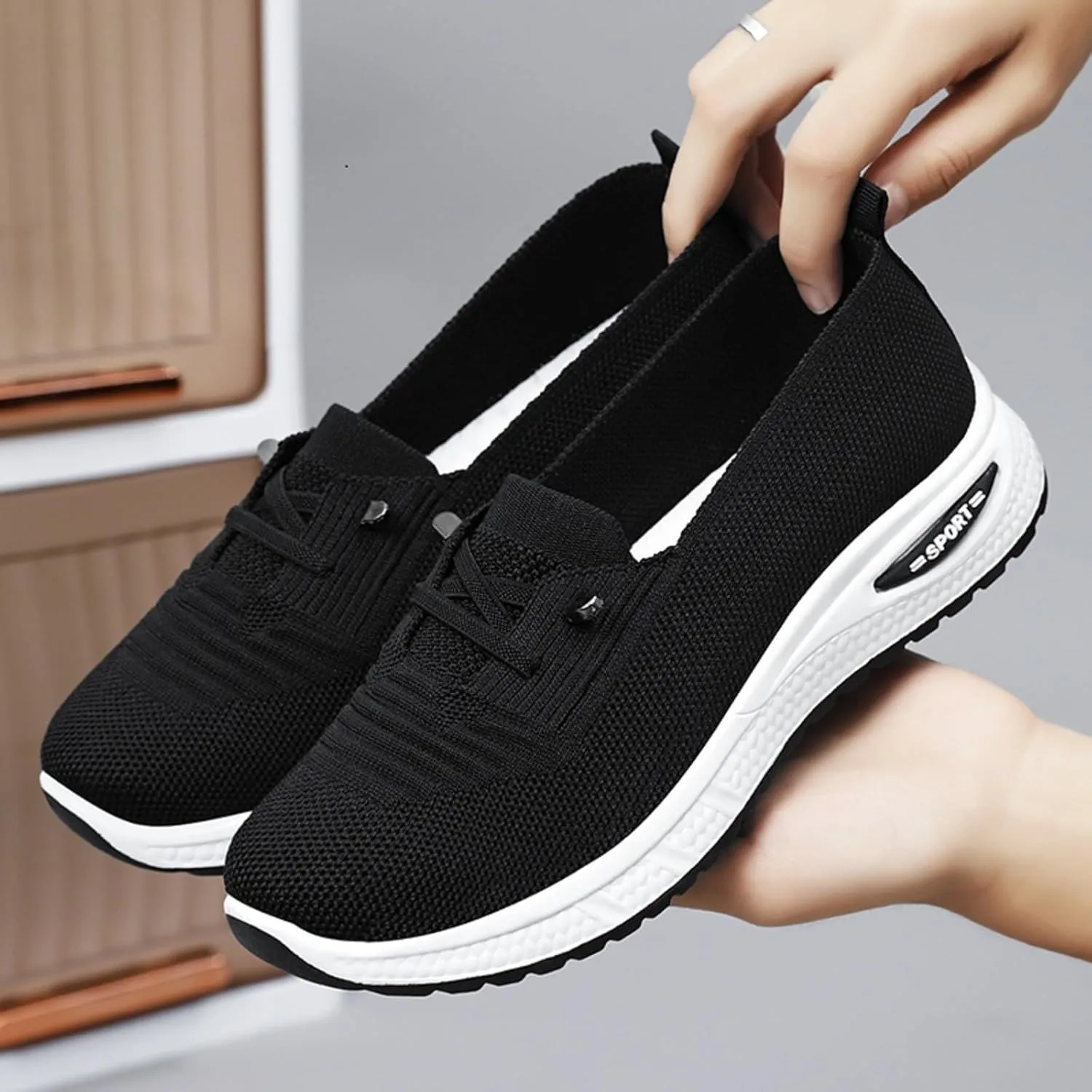 Orthopedic Shoes for Women, Women's Comfortable Walking Shoe Slip On Arch Support Sneakers Breathable Mesh Shoes