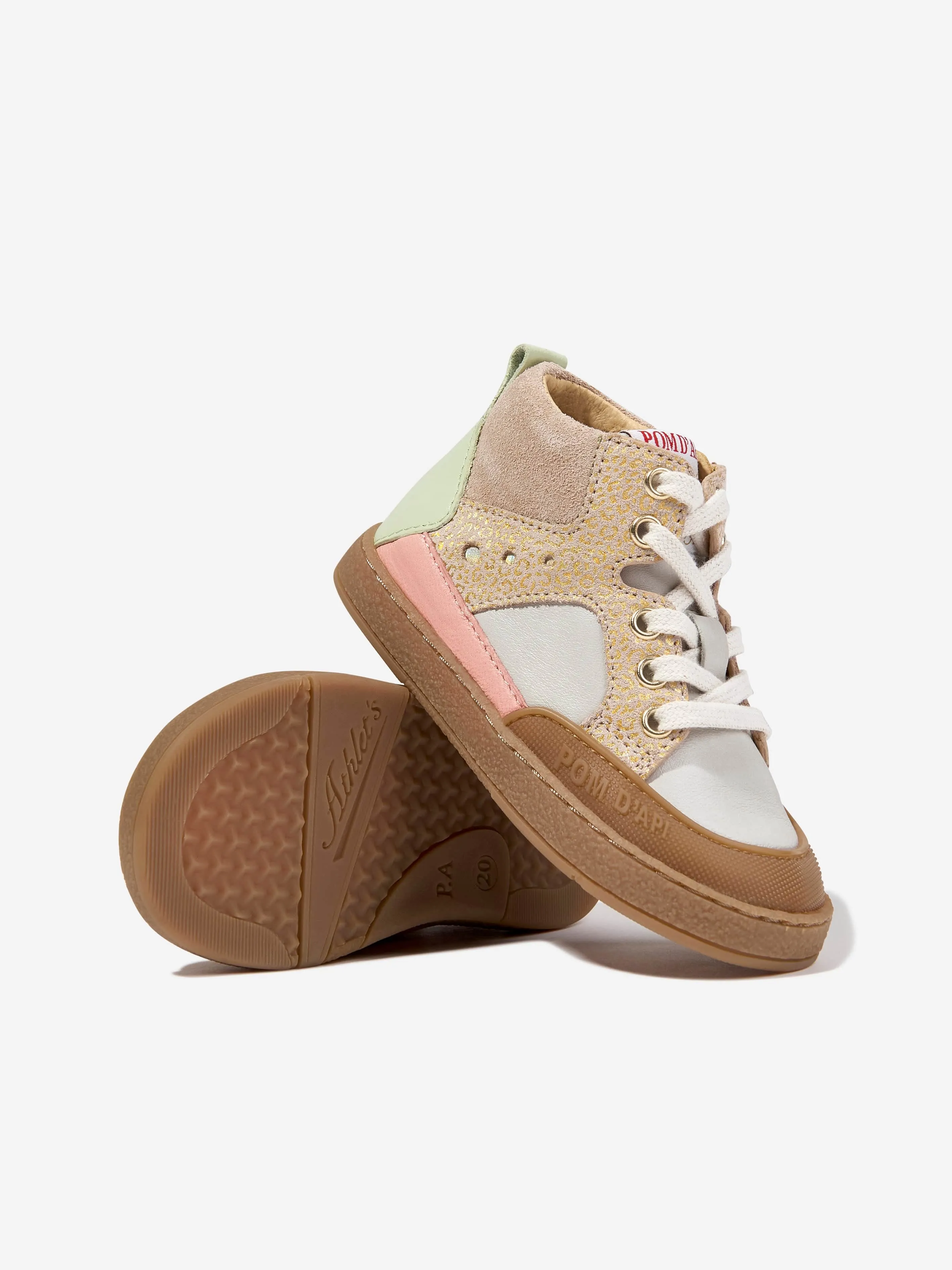 Pom D'Api Girls Mousse Bump High Top Trainers in Multicolour