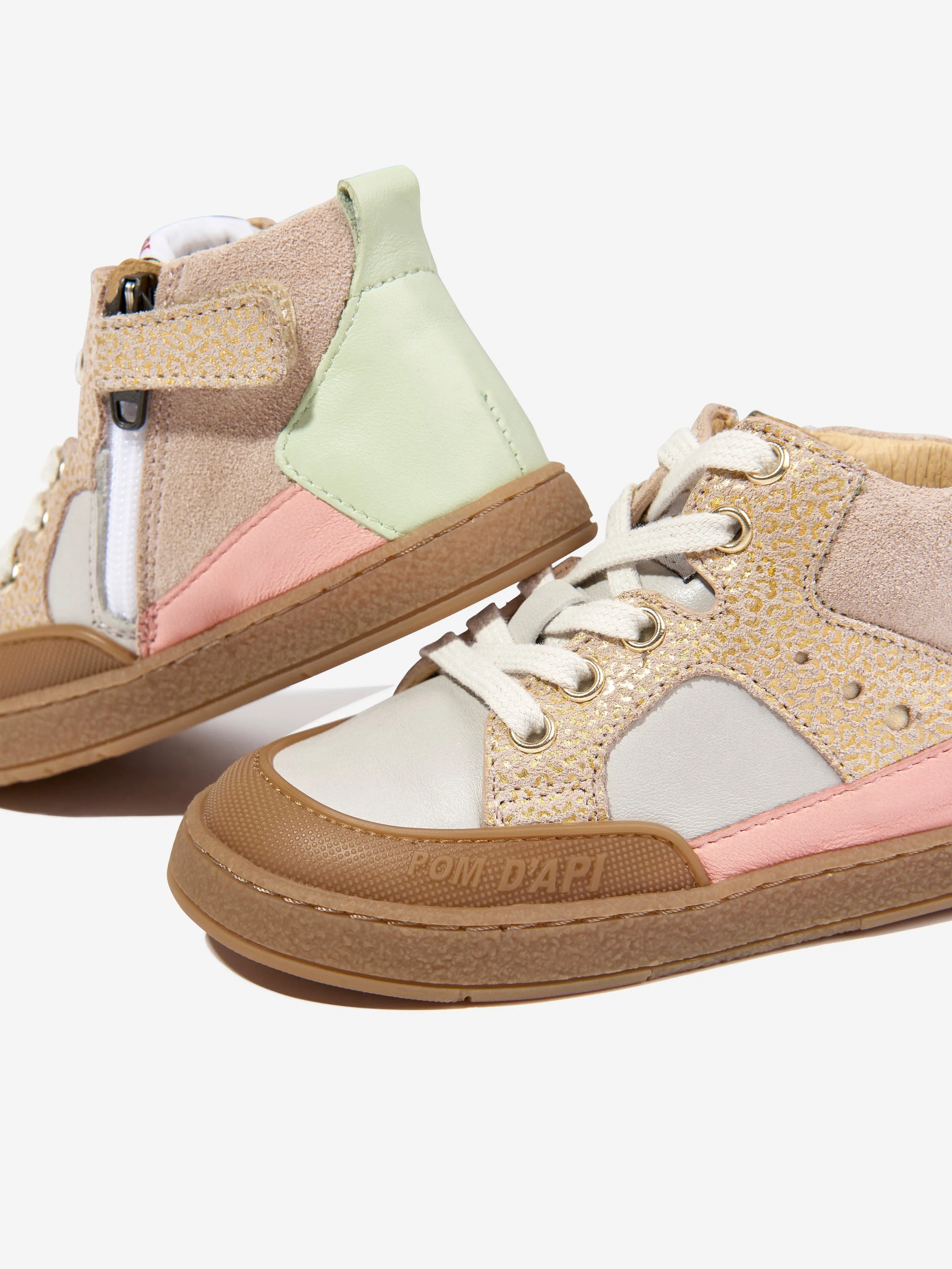 Pom D'Api Girls Mousse Bump High Top Trainers in Multicolour