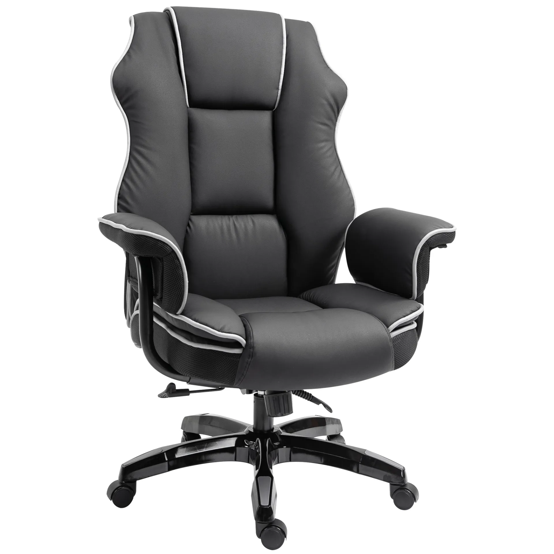 Vinsetto High Back Executive PU Leather Office Chair - Ergonomic, Adjustable, and Comfortable Desk Chair with Armrests, Black